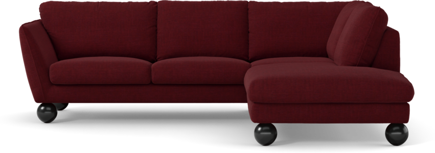 Madison Lux - 2-sits soffa med divan höger - Röd