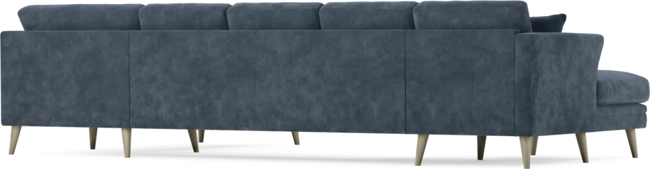 Eden - 3-sits soffa med schäslong vänster och divan höger - Blå