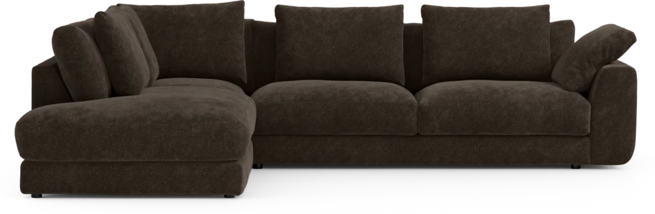 Amie - 3-sits med divan vänster - Brun