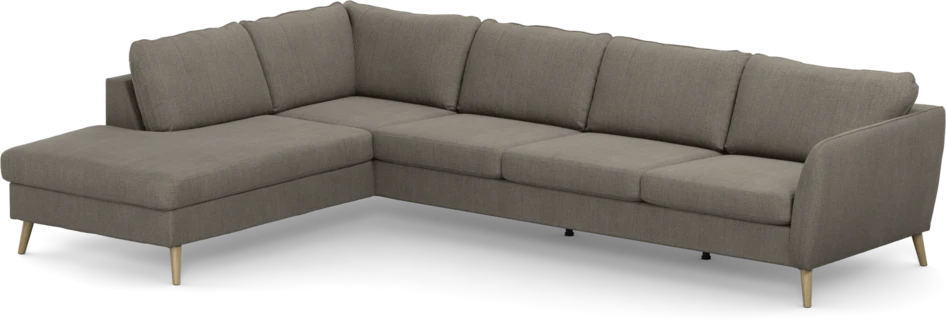 County - 3-sits soffa med divan vänster - Brun