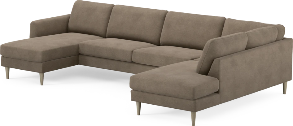 Bridge - 3-sits soffa med schäslong vänster och divan höger - Brun