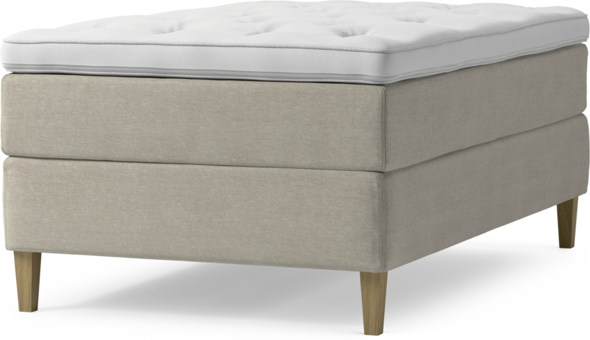 Delux Dream - Kontinentalsäng, enkelsäng 120 cm med bäddmadrass och sängben - Beige