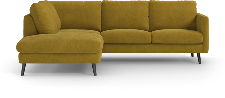 Madison Lux - 2-sits soffa med divan vänster - Gul