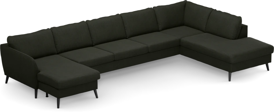 County - 4-sits soffa med schäslong vänster och divan höger - Grön