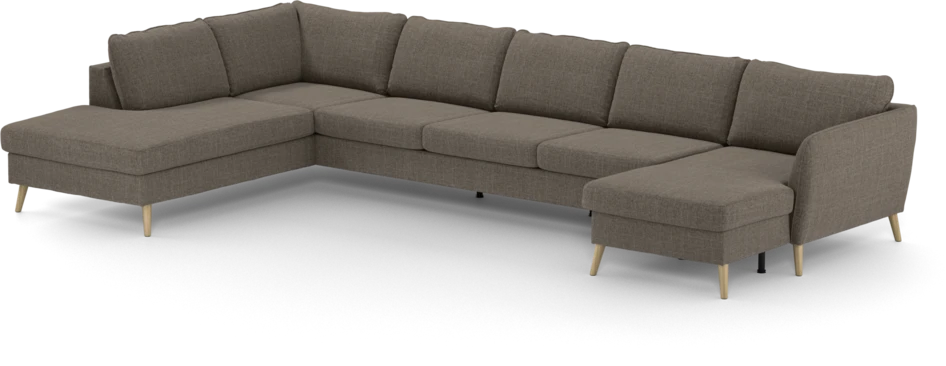 County - 4-sits soffa med divan vänster och schäslong höger - Brun
