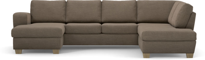 Friday - 3-sits soffa med schäslong vänster och divan höger - Brun