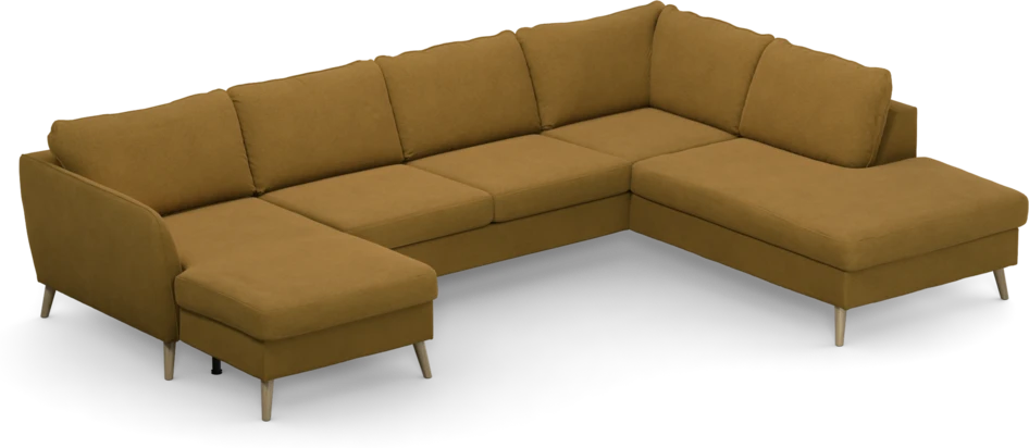 County - 3-sits soffa med schäslong vänster och divan höger - Gul