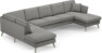 Eden - 3-sits soffa med divan vänster och schäslong höger - Grå