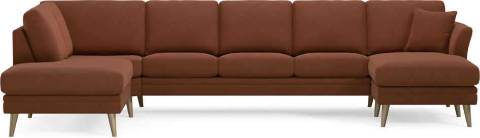 Eden - 3-sits soffa med divan vänster och schäslong höger - Orange