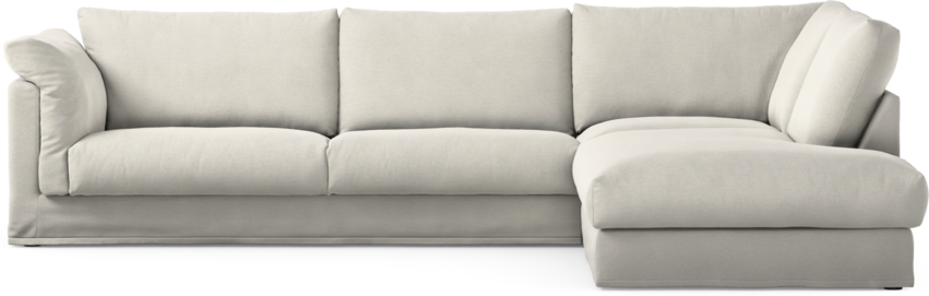 Cherrie Klädsel - 3-sits soffa med divan höger - Vit