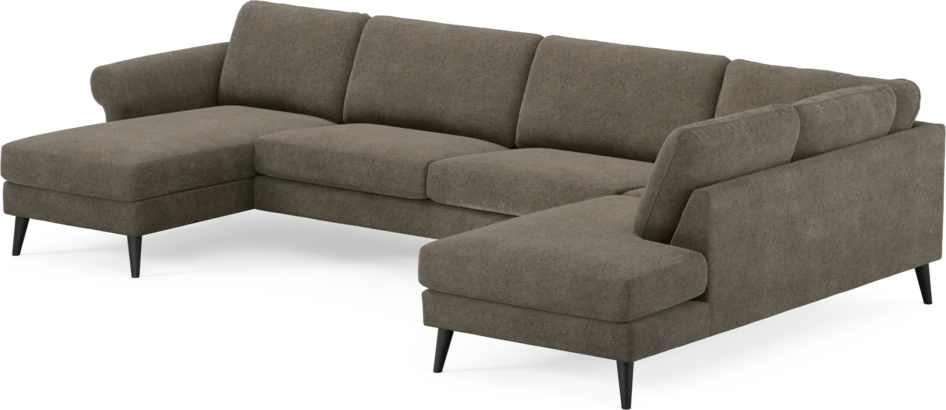 Bridge - 3-sits soffa med schäslong vänster och divan höger - Brun