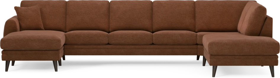Eden - 3-sits soffa med schäslong vänster och divan höger - Orange