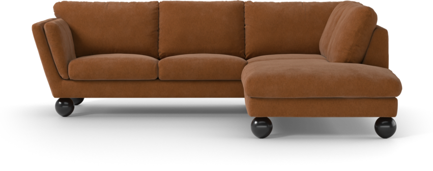 Madison - 2-sits soffa med divan höger - Orange