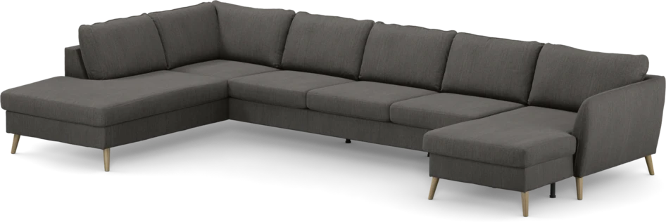 County - 4-sits soffa med divan vänster och schäslong höger - Brun