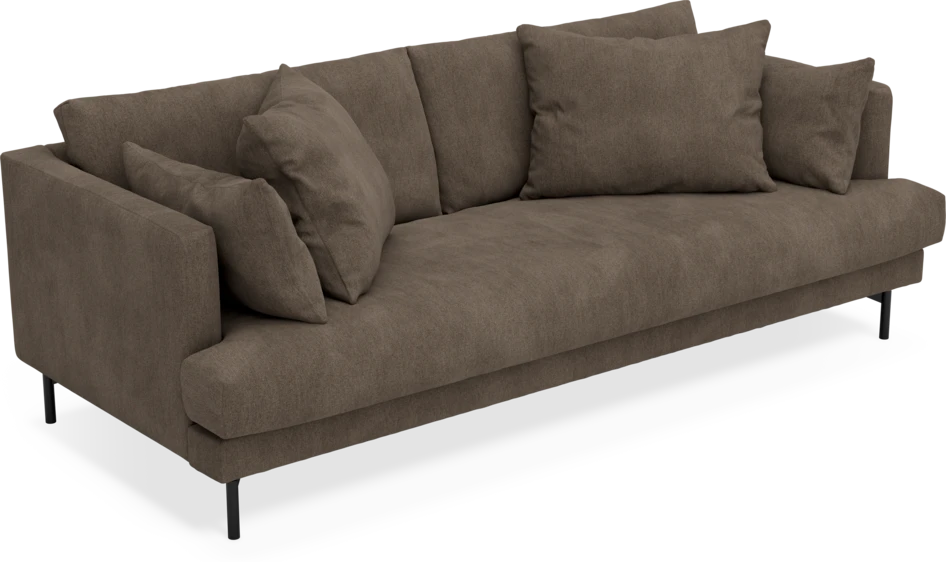 Harper - 3-sits soffa, hel dyna - Brun