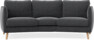 Madison - 3-sits soffa svängd, 70 cm - Svart
