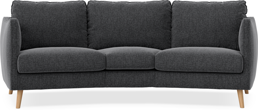 Madison - 3-sits soffa svängd, 70 cm - Svart