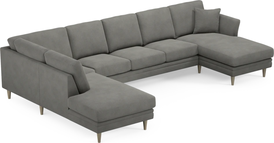 Eden - 3-sits soffa med divan vänster och schäslong höger - Grå