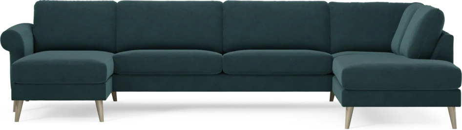 Bridge - 3-sits soffa med schäslong vänster och divan höger - Blå