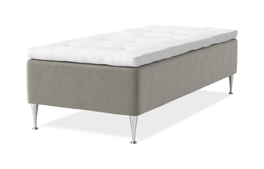 Dream Delux - Ramsäng, enkelsäng med bäddmadrass Sleep Delux vit - Beige