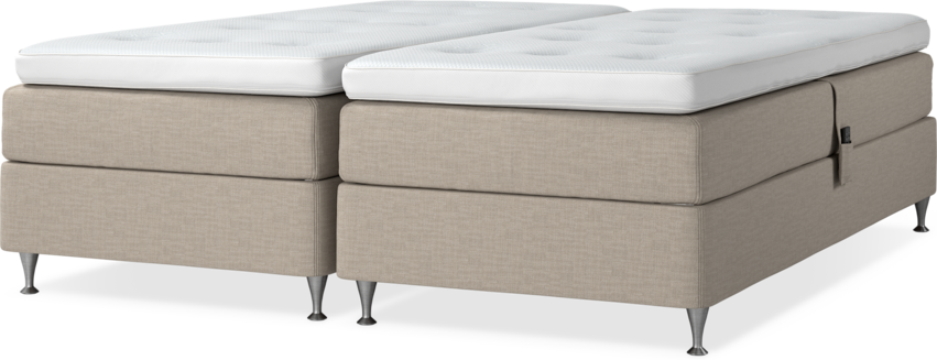 Delux Sense - Ställbar säng, dubbelsäng med bäddmadrass - Beige