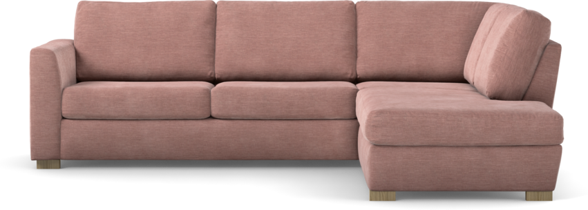 Friday - 2,5-sits soffa med divan höger - Rosa