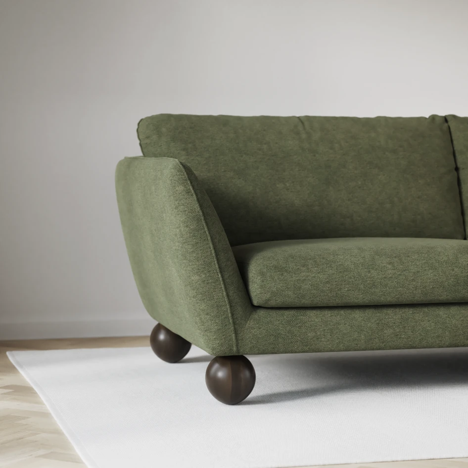 Madison Lux - 2-sits soffa med divan vänster och höger - Grön