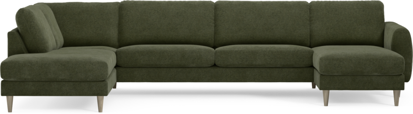 Bridge - 3-sits soffa med divan vänster och schäslong höger - Grön
