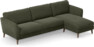 Bridge - 3-sits soffa med schäslong höger - Grön