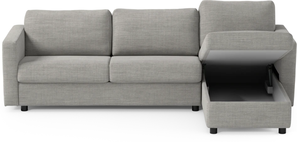 Lindö - Bäddsoffa 2,5-sits med schäslong, vändbar - Brun