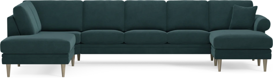 Eden - 3-sits soffa med divan vänster och schäslong höger - Blå