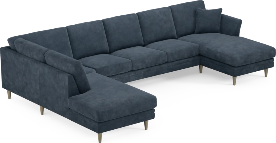 Eden - 3-sits soffa med divan vänster och schäslong höger - Blå