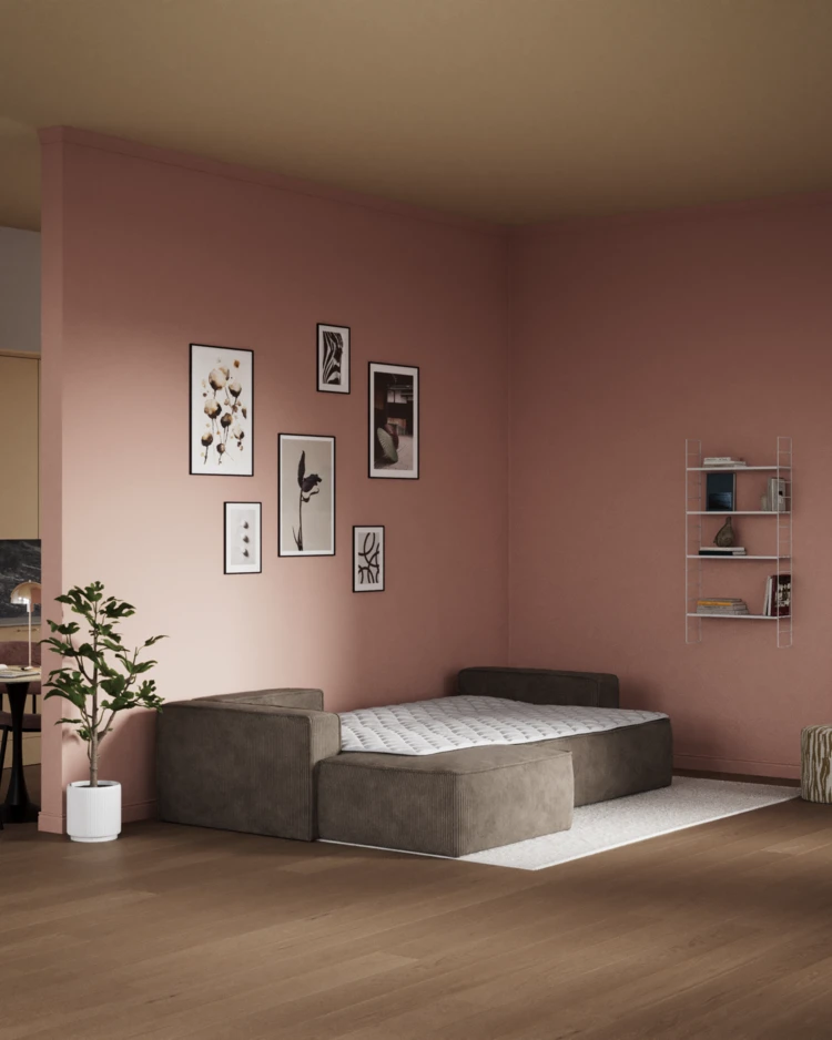Ide - Bäddsoffa 3-sits med schäslong vänster - inspiration