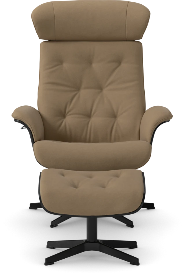 Timeout XL - Fåtölj och fotpall pikérad - Beige