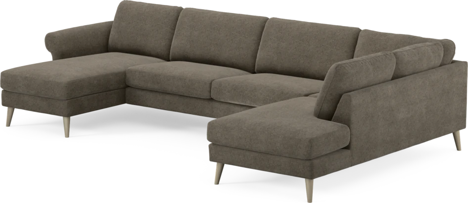 Bridge - 3-sits soffa med schäslong vänster och divan höger - Brun