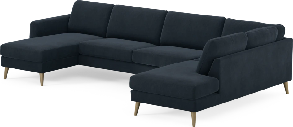 Bridge - 3-sits soffa med schäslong vänster och divan höger - Blå