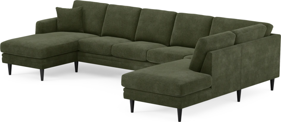 Eden - 3-sits soffa med schäslong vänster och divan höger - Grön