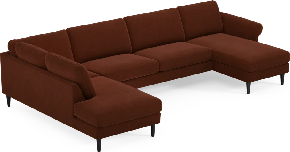 Bridge - 3-sits soffa med divan vänster och schäslong höger - Orange
