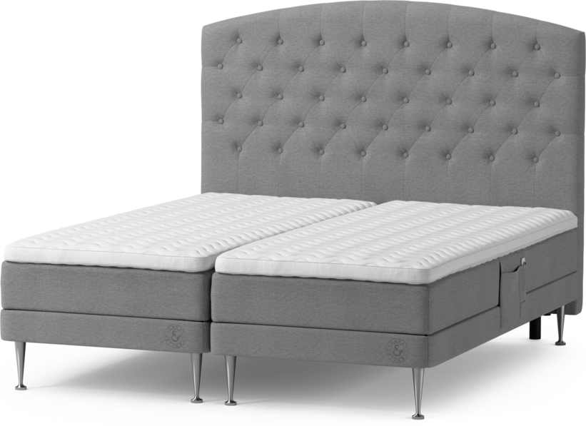 Särö Comfort - Ställbar säng, dubbelsäng med bäddmadrass, sängben och Välvd sänggavel
