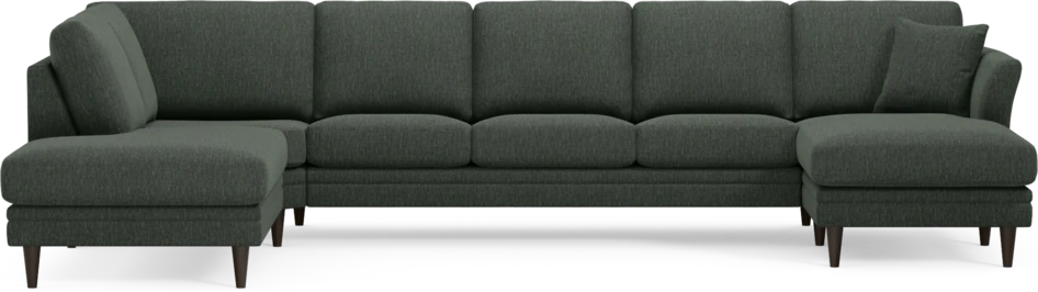 Eden - 3-sits soffa med divan vänster och schäslong höger - Grön