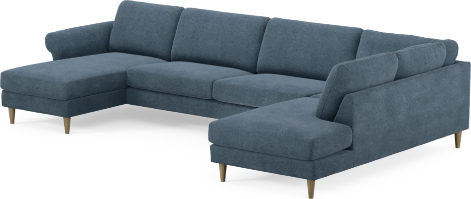 Bridge - 3-sits soffa med schäslong vänster och divan höger - Blå