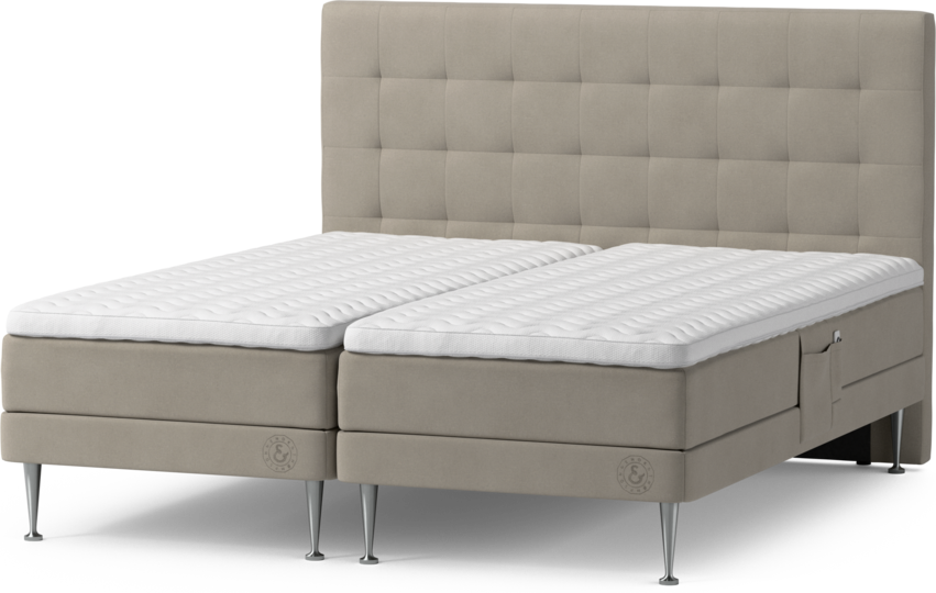 Särö Comfort - Ställbar säng, dubbelsäng med bäddmadrass, sängben och Bris sänggavel