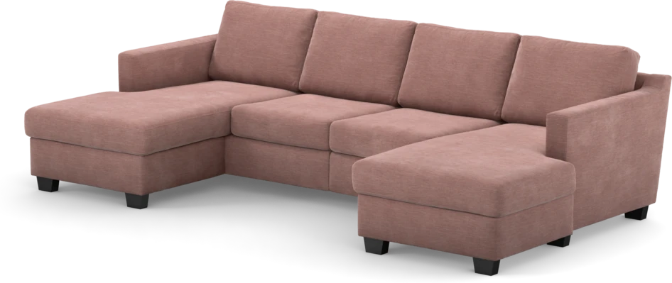 Friday - 2-sits soffa med två schäslonger - Rosa