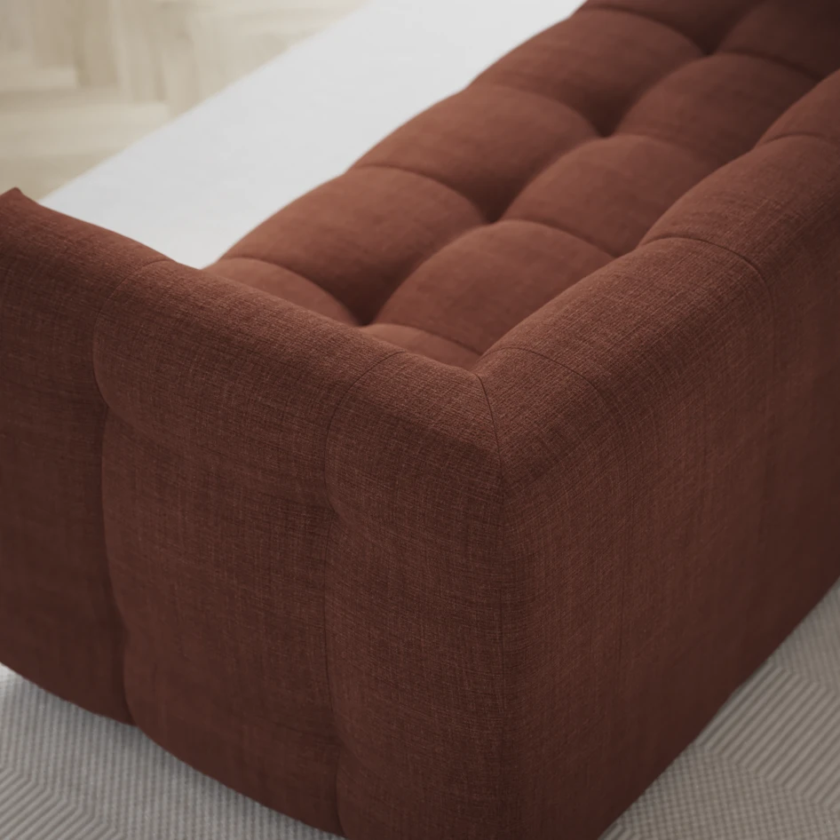 Bella - 3-sits soffa med divan vänster - Orange