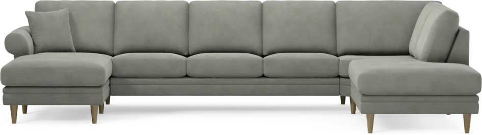 Eden - 3-sits soffa med schäslong vänster och divan höger - Grå