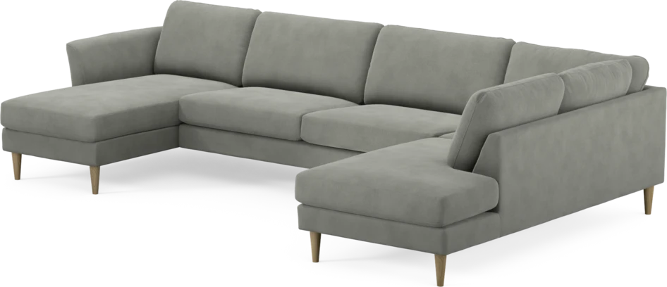 Bridge - 3-sits soffa med schäslong vänster och divan höger - Grå