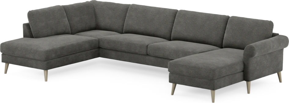 Bridge - 3-sits soffa med divan vänster och schäslong höger - Grå