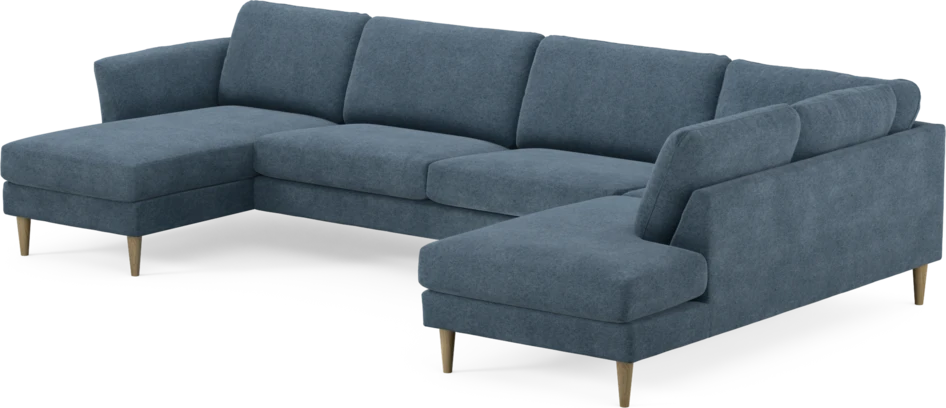 Bridge - 3-sits soffa med schäslong vänster och divan höger - Blå