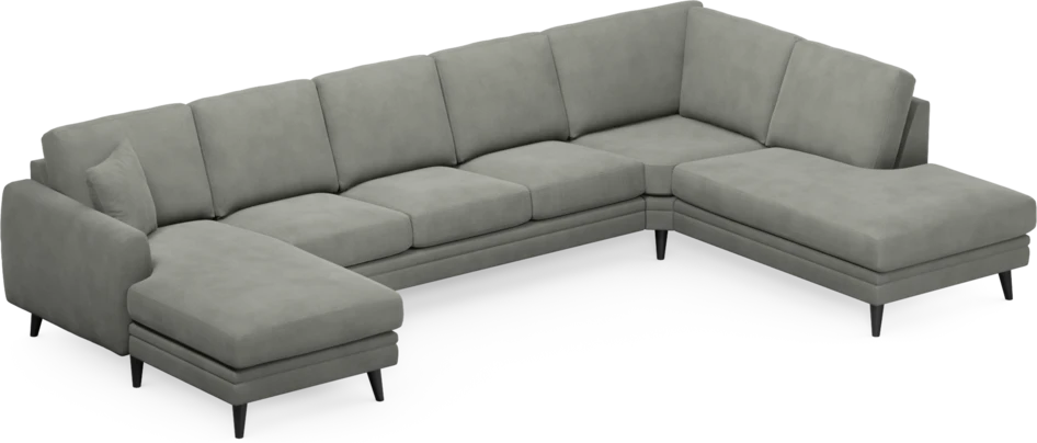 Eden - 3-sits soffa med schäslong vänster och divan höger - Grå