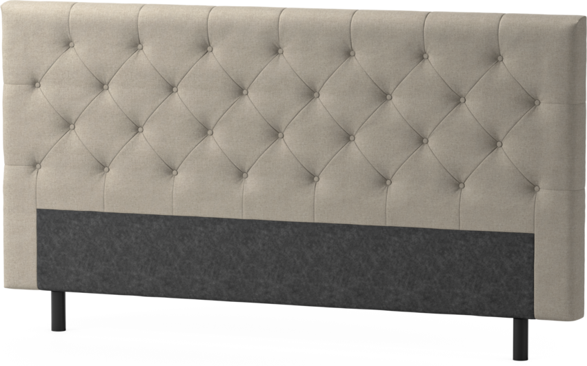 Delux Pikerad Låg - Sänggavel, 90-210 cm - Beige